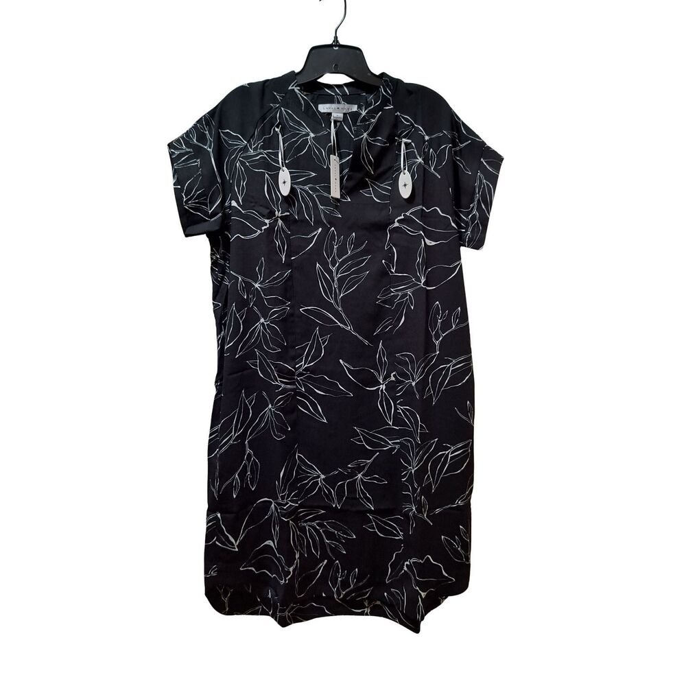 Loyal Hana Cybelle Maternity Nursing Dress M Black White Floral Pockets New NWT